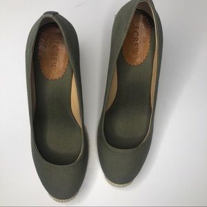 J crew Green Seville Espadrilles Wedge